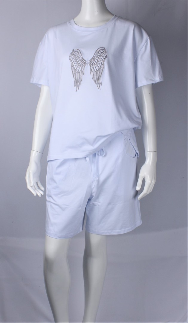 Alice & Lily cotton spandex shorts  w t- shirt SIZES : S/M/L image 0